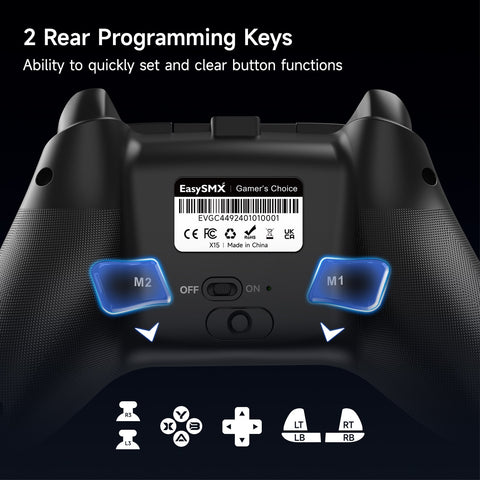 EasySMX X15 Gaming Controller Programmable Back Paddles