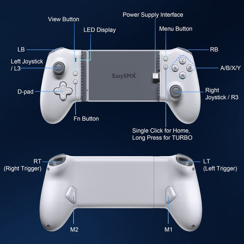 EasySMX® M15 Mobile Gaming Controller For Android and iPhone 15 With Hall Effect sticks and Mechanical buttons